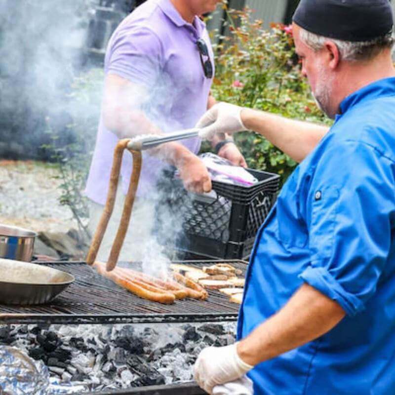 Chef Reid Badger of Between the Hills Catering Grilling