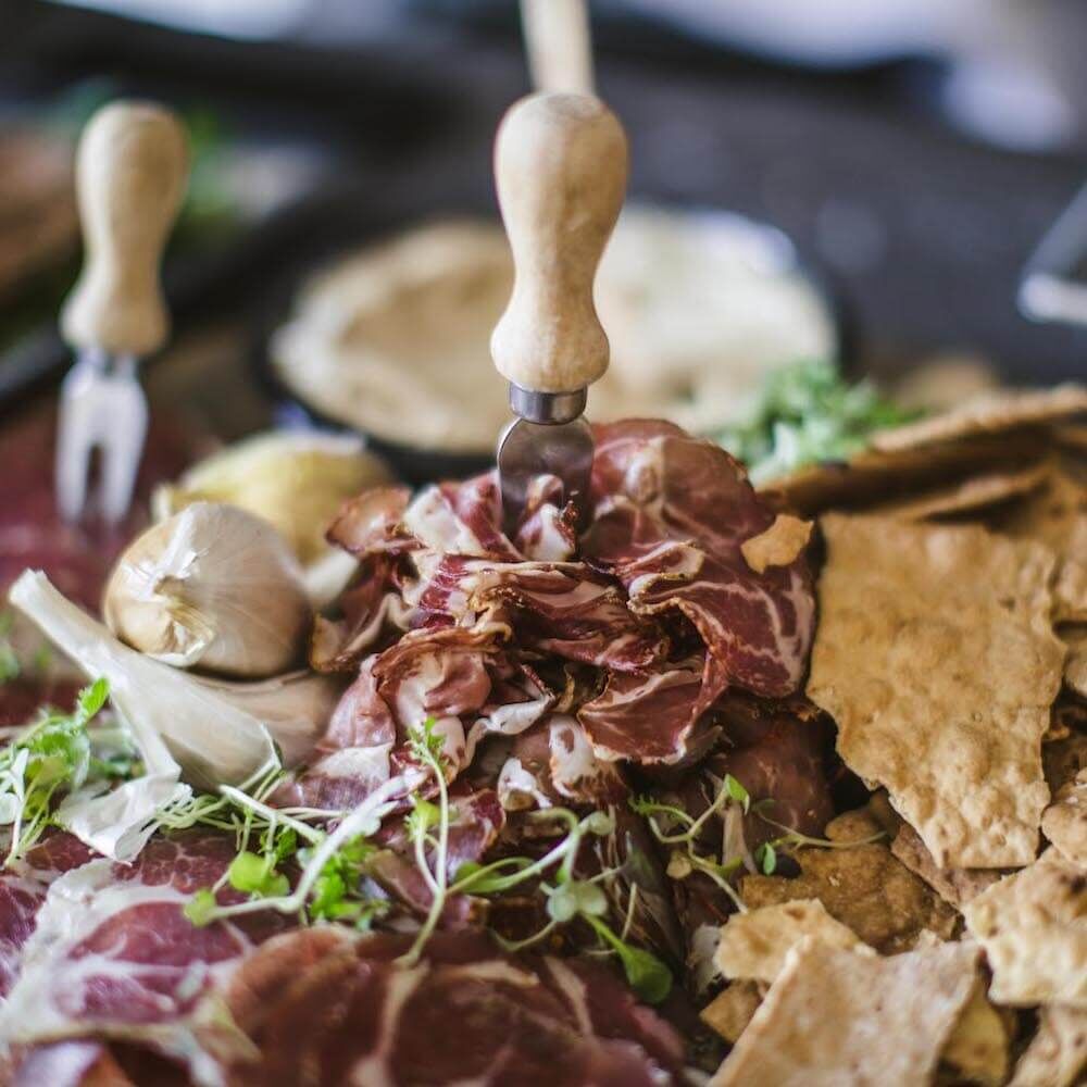 A charcuterie board made by Chef Erik.