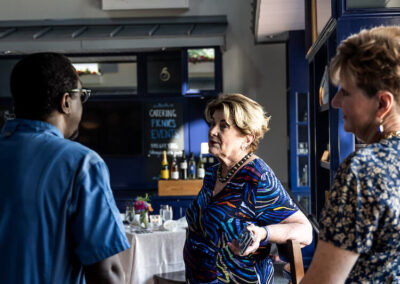 Nancy Craun speaking to Chef Pete