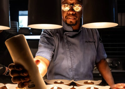 Chef Pete plating at Market Salamander